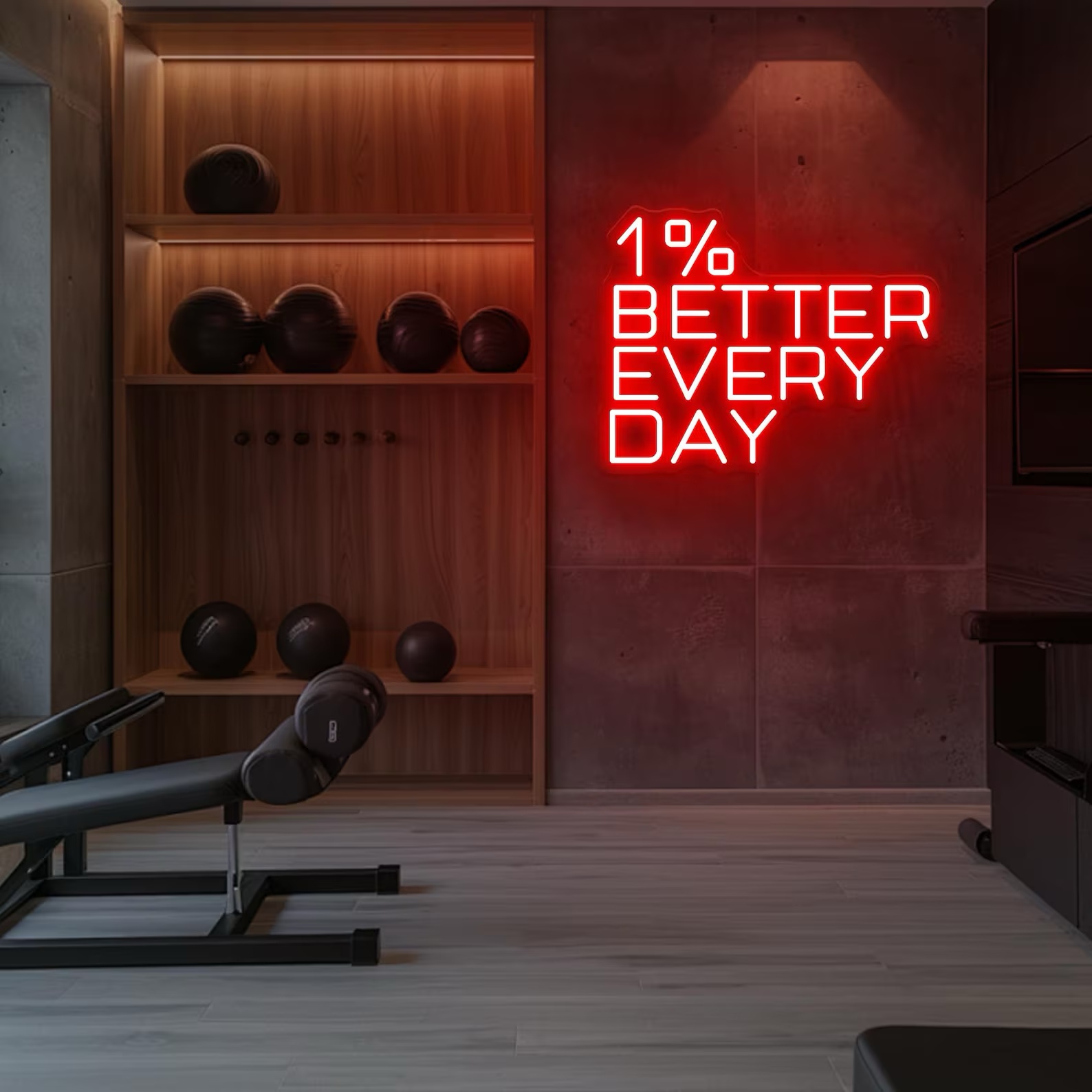 1% Better Every Day Neon Sign, - đánh giá và giá Home Gym Neon Sign